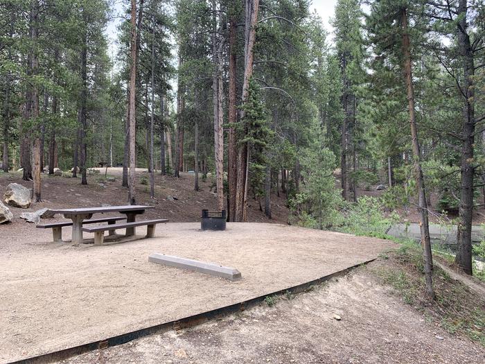Molly Brown Campground, site 22  picnic table and fire ring 9
