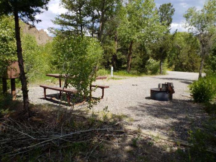 Wapiti Campsite 6 - Back View, picnic table, fire ring and bear boxWapiti Campsite 6 - Back View