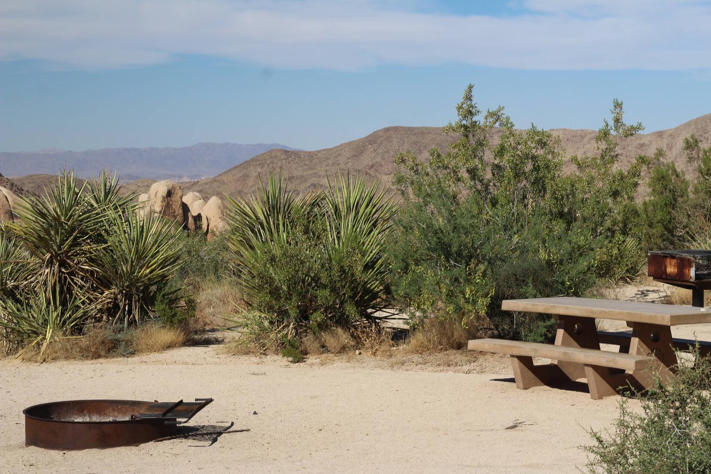Indian Cove Group Site 13 AmenitiesAmenities: BBQ Grill, Tables and In-Ground Fire Pit