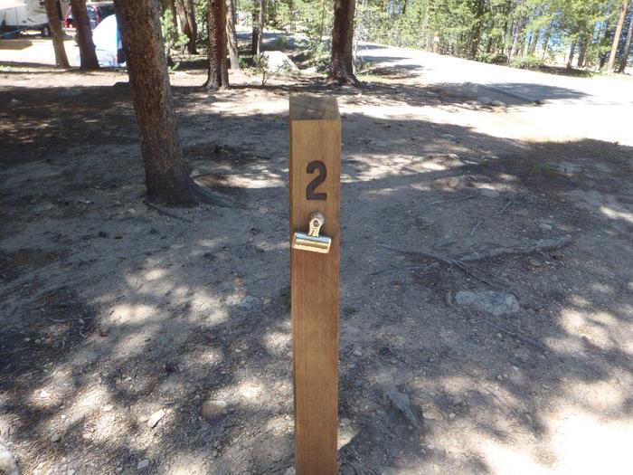 Molly Brown Campground, site 2 marker