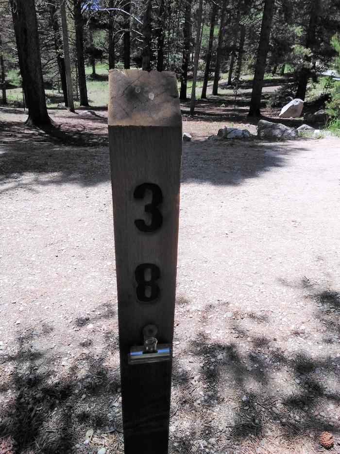 Silver Dollar Campground, site 38 marker