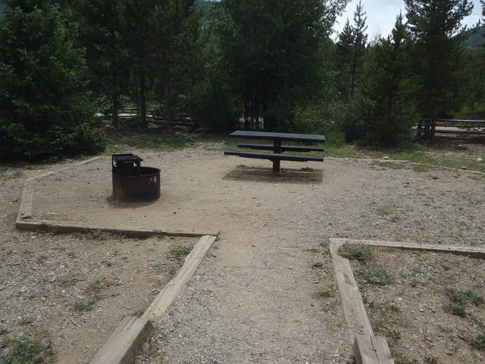 May Queen Campground, site 10 picnic table and fire ring 2