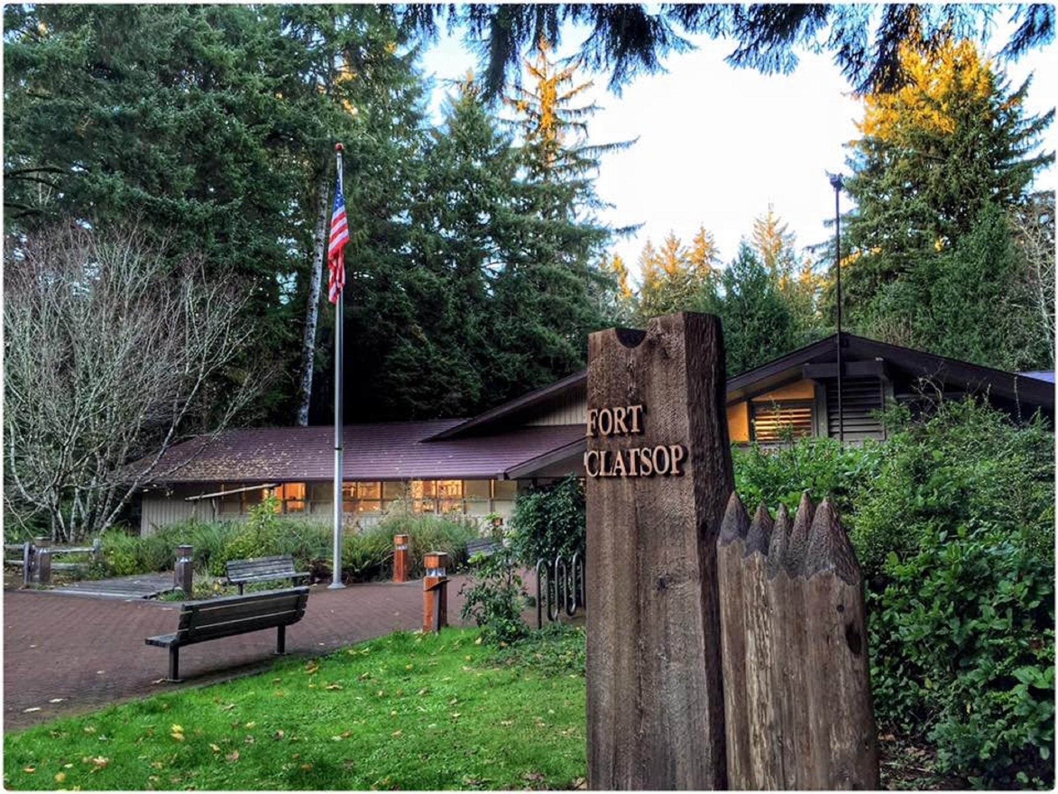 Fort Clatsop Visitor Center and Sign