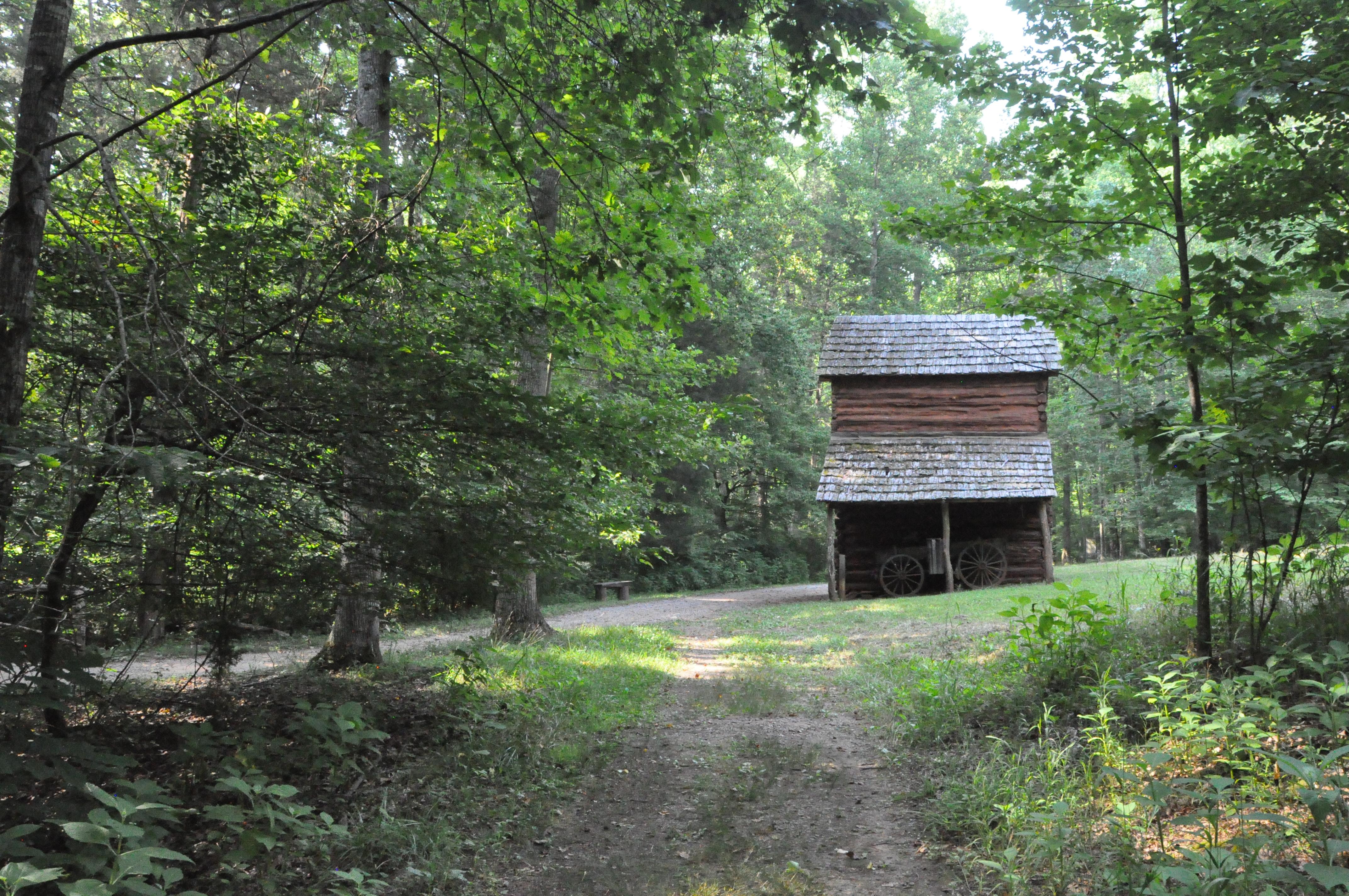 Trail leading to tobacco barn