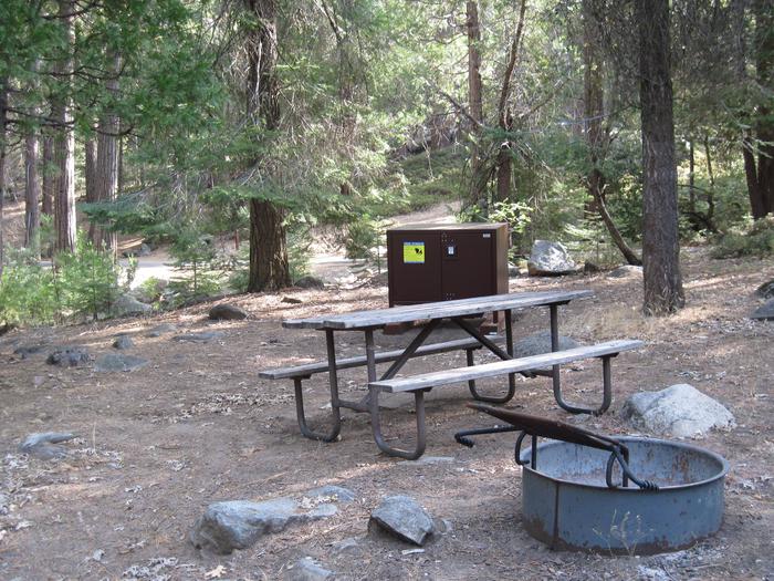 Food locker, picnic table, and fire ringSite 33