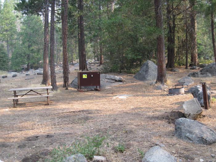 Food locker, picnic table, and fire ringSite 48