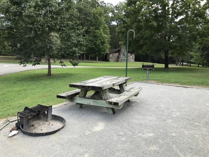 WILLOW GROVE CAMPGROUND SITE #17  table and grill August 2020WILLOW GROVE CAMPGROUND SITE #17 