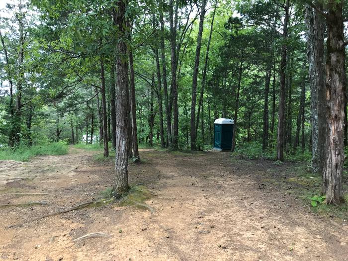 32 EAGLE CREEK FERRY LEFT BANK VIEW OF PIT TOILET FROM CAMPING LOCATION