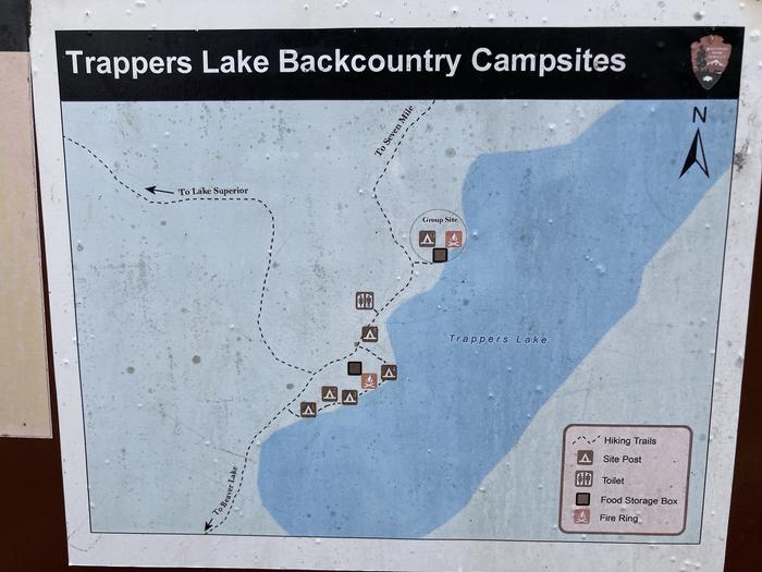 The map of Trappers Lake campground.