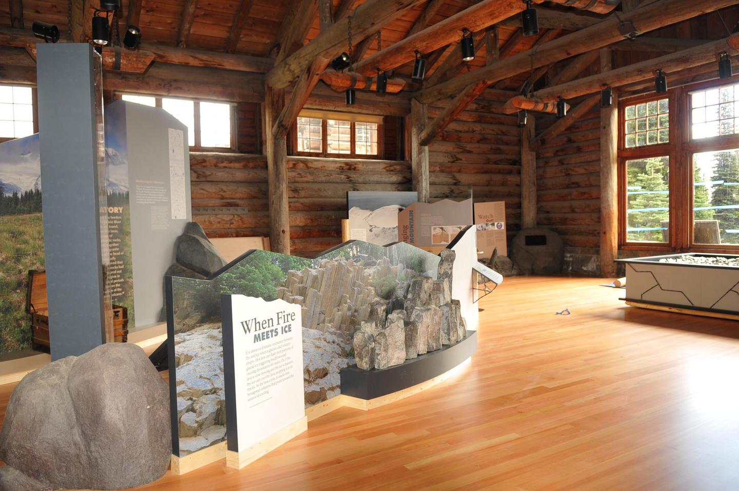 Sunrise Visitor Center ExhibitsExplore the geology, glaciers, and subalpine environment of Sunrise and learn about the tribes that use this area inside the Sunrise Visitor Center.