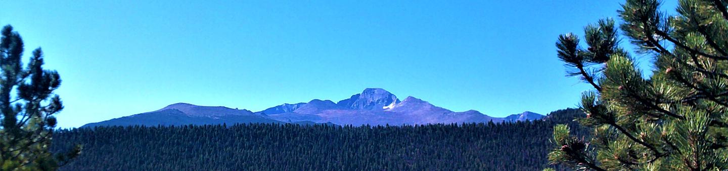 View of Long's Peak at Mid dayMoraine Park Campground provides stunning views of Long's Peak and the Moraine Park meadow.