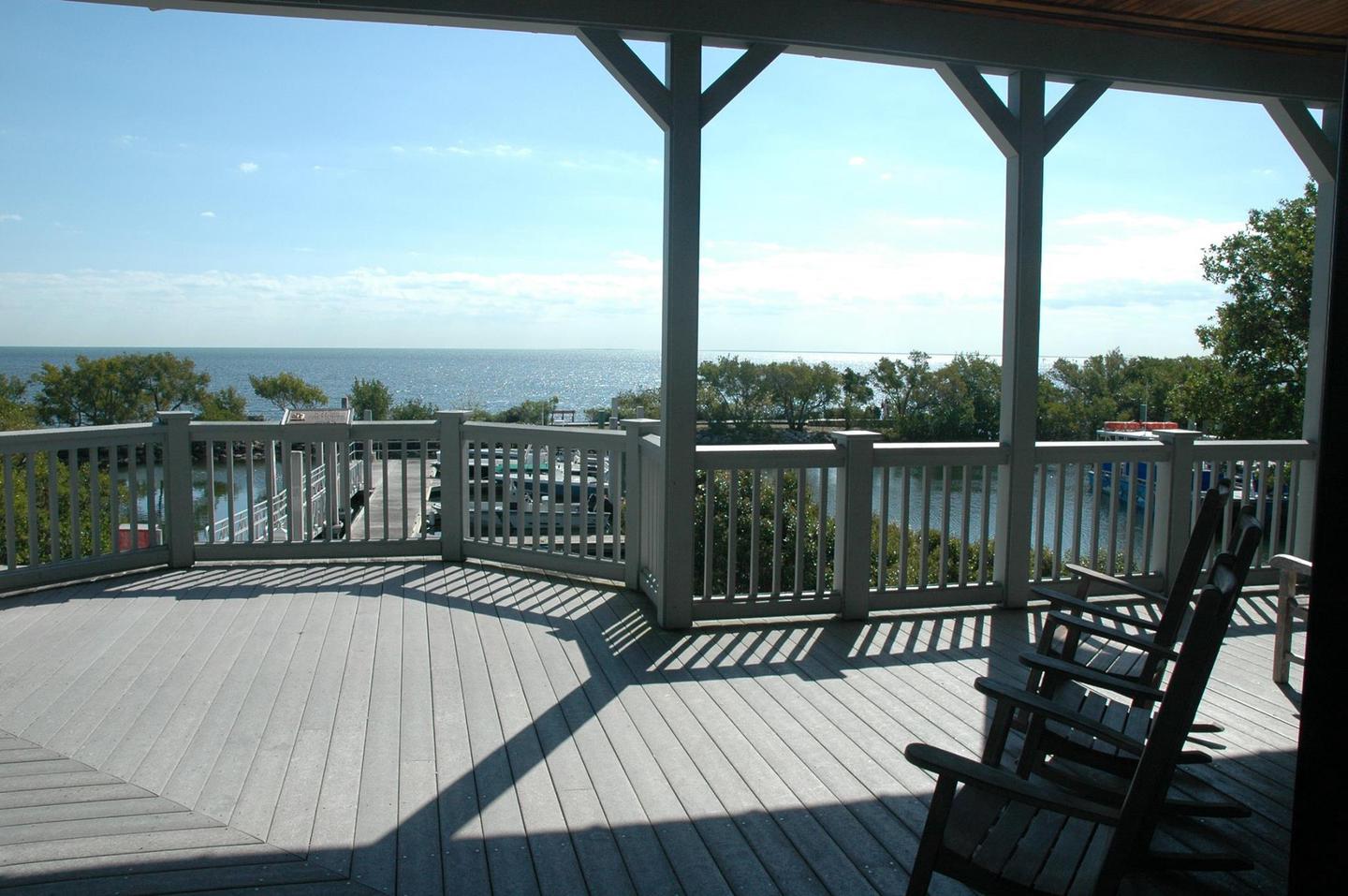 View from the Visitor Center PorchRelax and enjoy the panoramic view of Biscayne Bay while sitting in one of the rocking chairs on the porch.