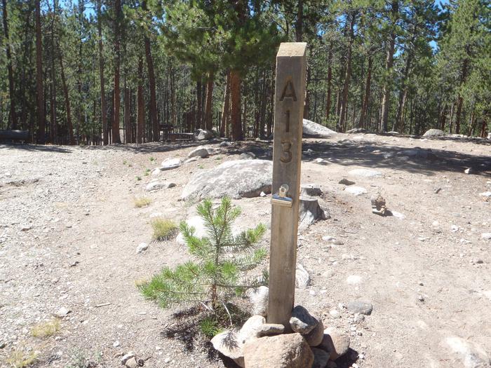 Lakeview Campground, site A13 marker
