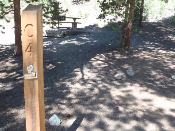 Lakeview Campground, site C4 marker