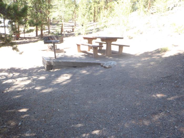 Lakeview Campground, site C4 picnic table and grill