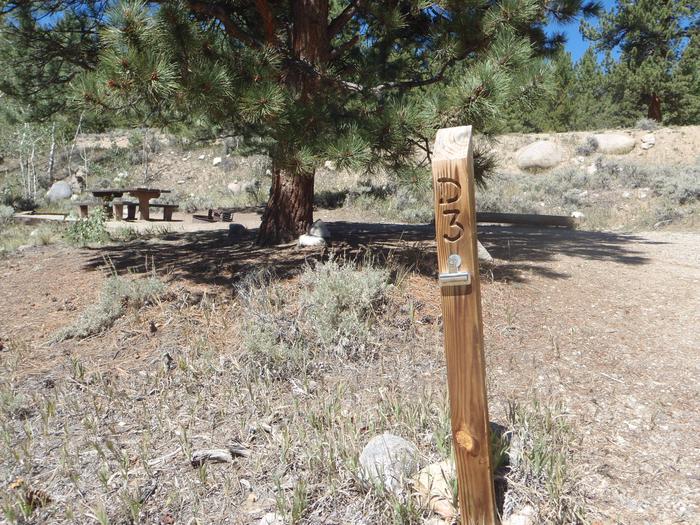 Lakeview Campground, site D3 marker