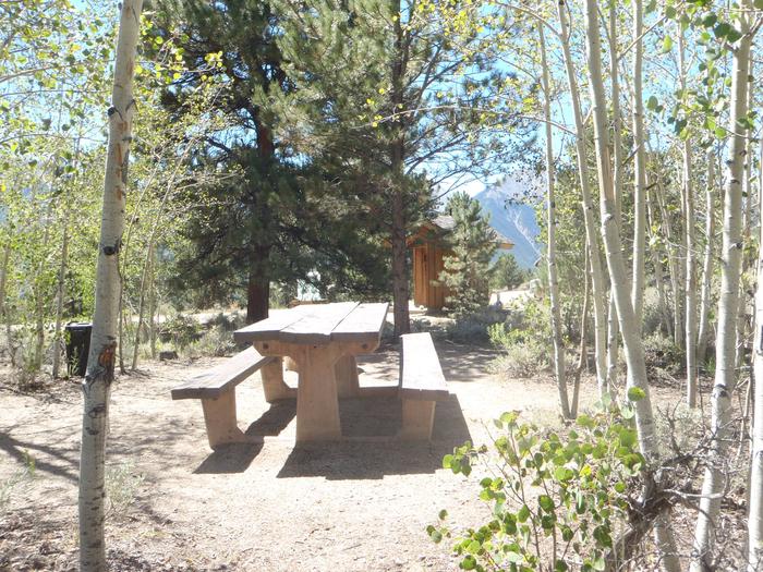 Lakeview Campground, site E12 picnic table