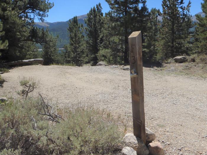 Lakeview Campground, site F3 marker