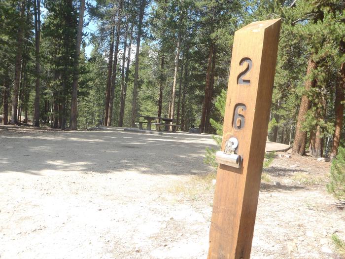 Silver Dollar Campground, site 26 marker
