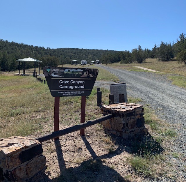 Cave Canyon Campground Entrance Sign