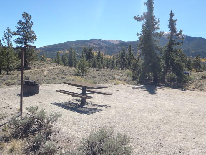 White Star Campground, site 21 picnic table and fire ring 2