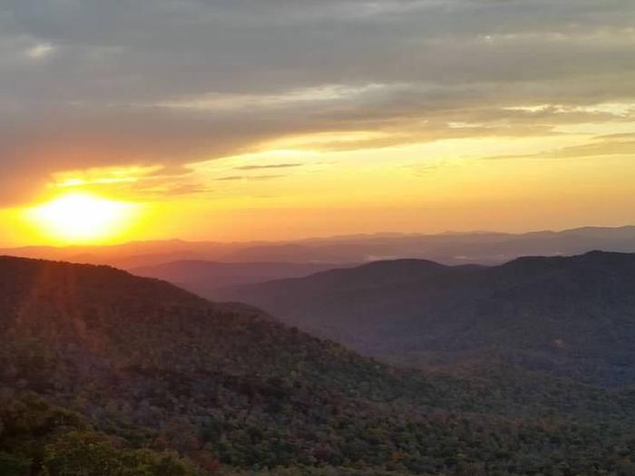 Sunset across from Mt. Pisgah Campground.Sunsets can be enjoyed from the overlooks just beyond the campground.