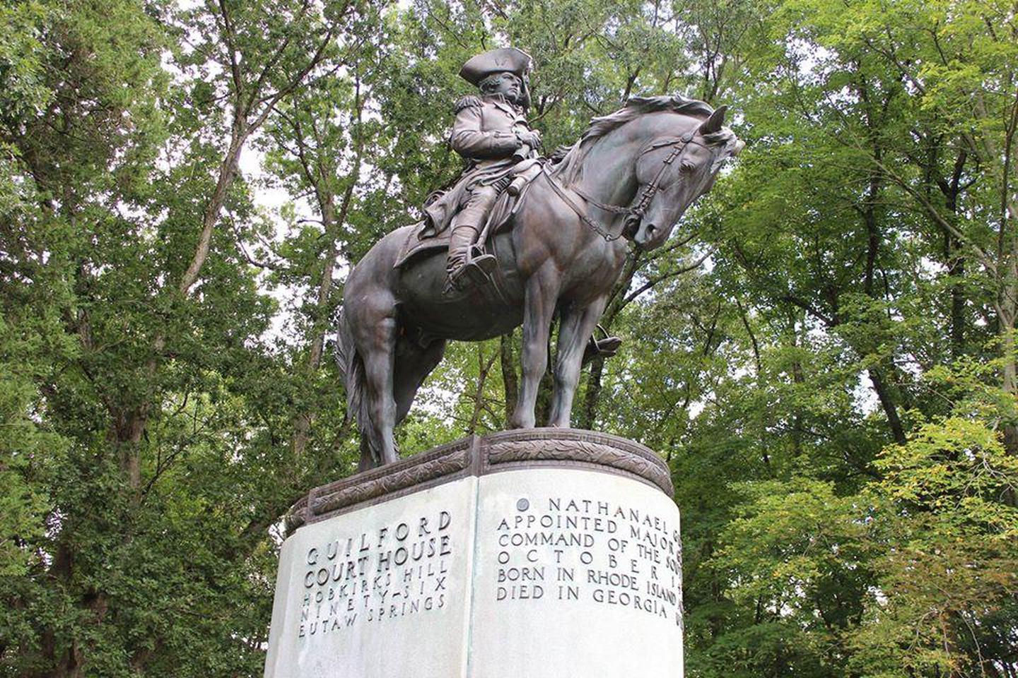 General Nathanael Greene MonumentThe General Greene Monument is a focal point of commemoration on the battlefield