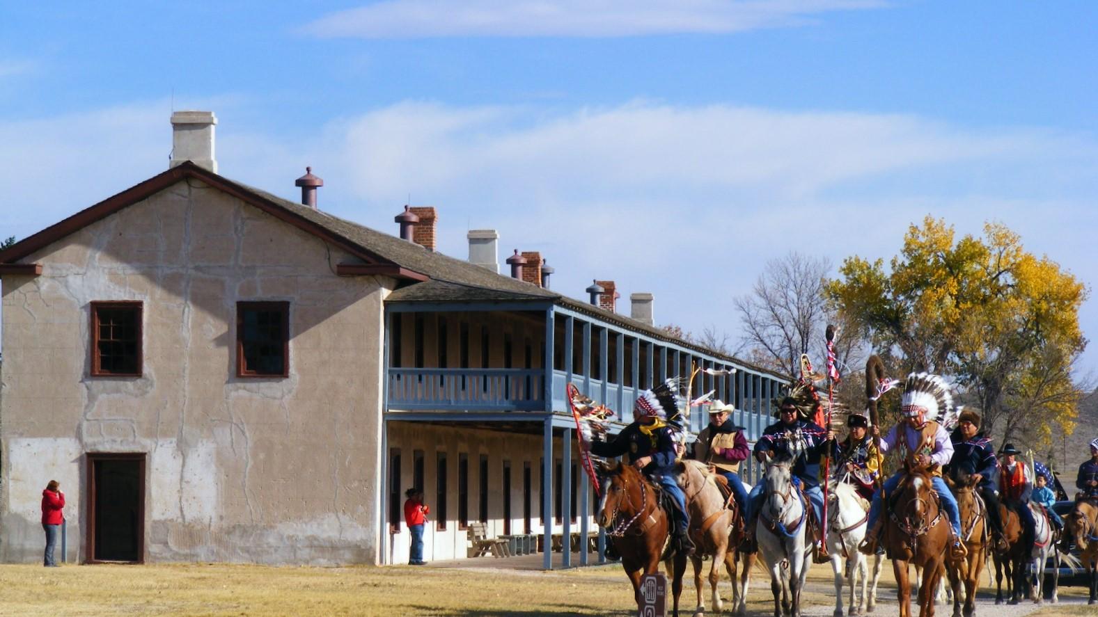 Three Affiliated Tribes Ride at Cavalry Barracks