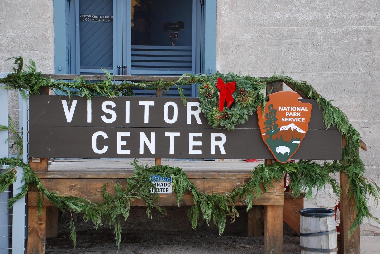 Visitor Center with Holiday DecorationsHolidays at Fort Laramie Visitor Center