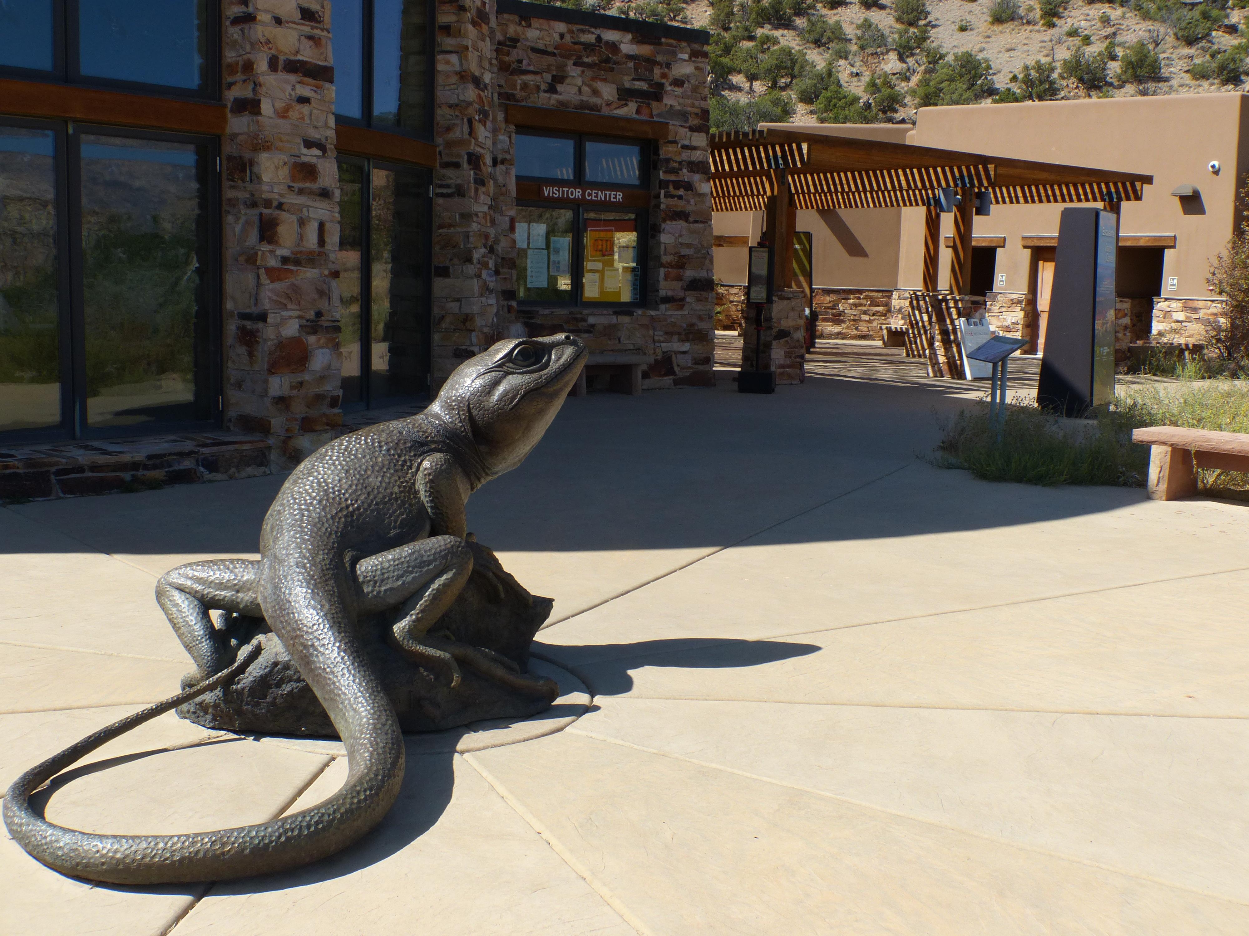 Giant lizard from Accessible Side of Escalante interagency Visitor Center