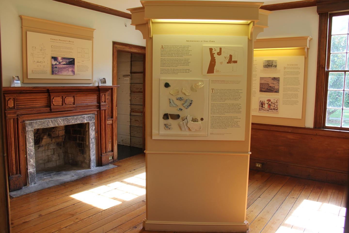 Charles Pinckney NHS Archeology Room Exhibits Inside Historic HouseArcheology room exhibits inside historic house.