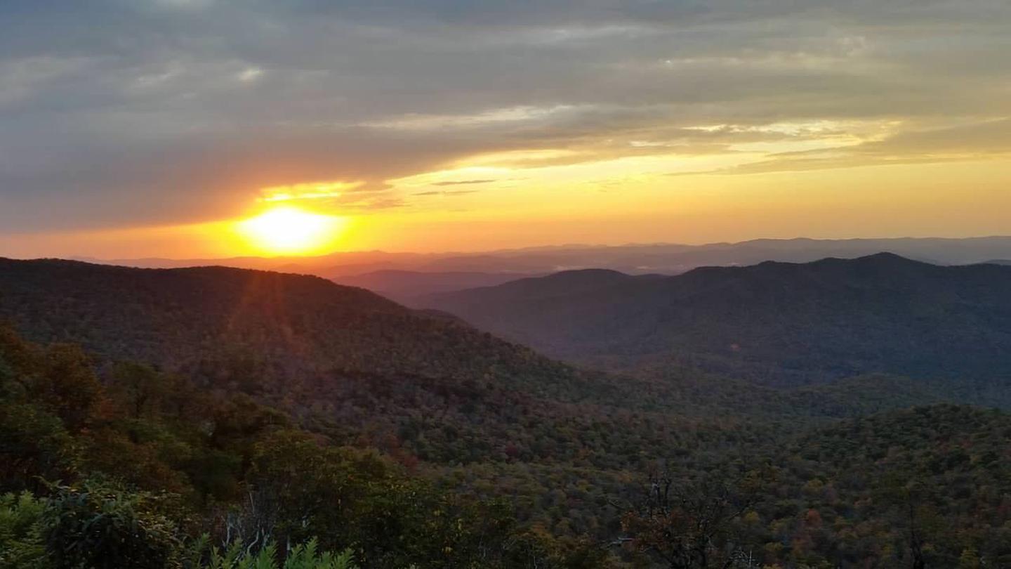 Sunset across from Mt. Pisgah Campground.Incredible sunsets can be enjoyed from overlooks across from Mt. Pisgah Campground.