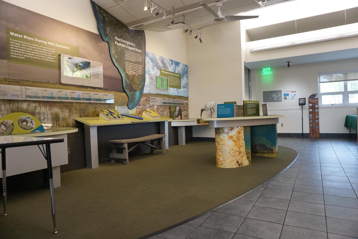 Shark Valley Visitor Center Exhibit AreaThe interior exhibit area of the visitor center at Shark Valley