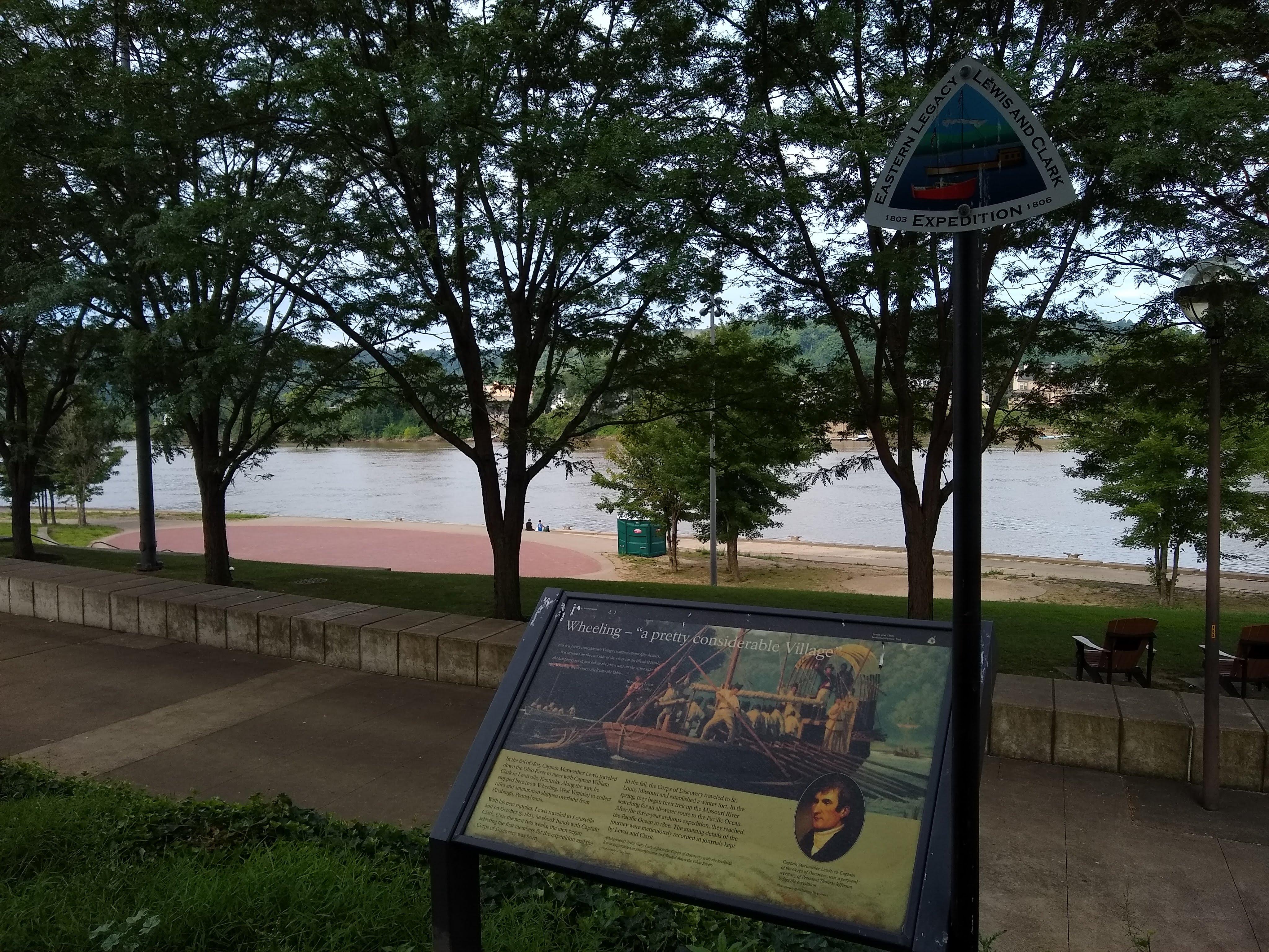 Park overlooking Ohio River in Wheeling, West Virginia