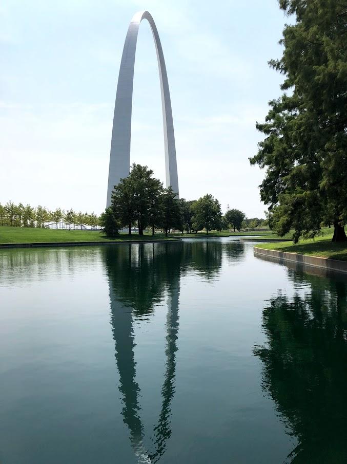 The Gateway Arch reflected
