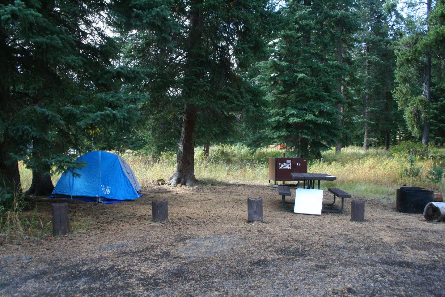 Pebble Creek Campground Site #19..Pebble Creek Campground Site #19