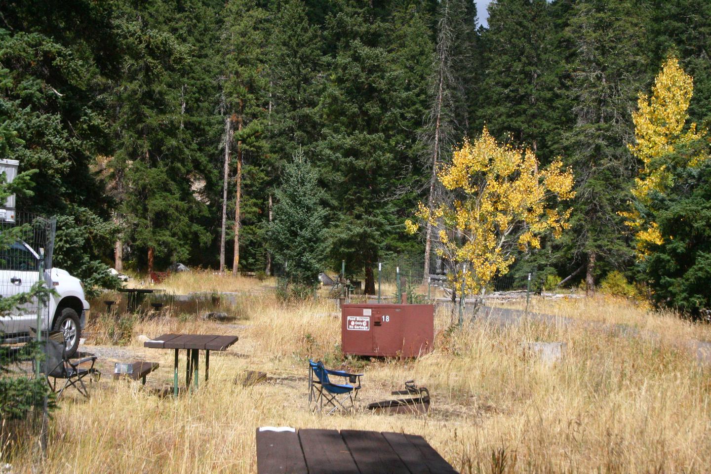 Pebble Creek Campground site #18.Pebble Creek Campground site #18