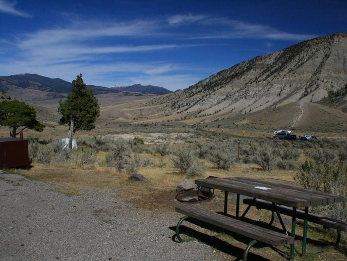 Mammoth Hot Springs Campground Site 31Mammoth Hot Springs Campground Site 31, looking north