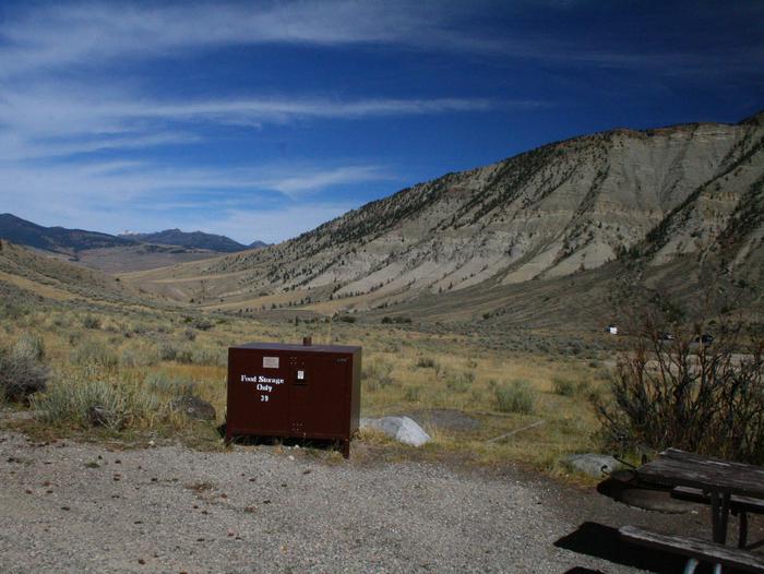 Mammoth Hot Springs Campground Site 39Mammoth Hot Springs Campground Site 39, facing north