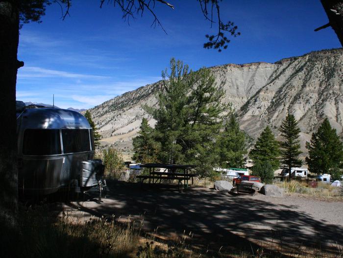 Mammoth Hot Springs Campground Site 53Mammoth Hot Springs Campground Site 53, facing north