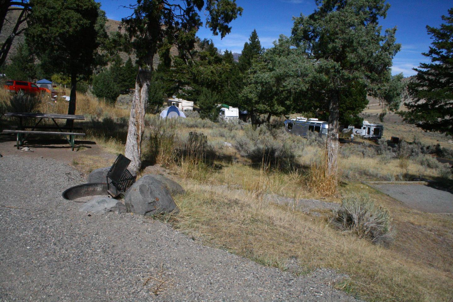 Mammoth Hot Springs Campground Site 73.Mammoth Hot Springs Campground Site 73