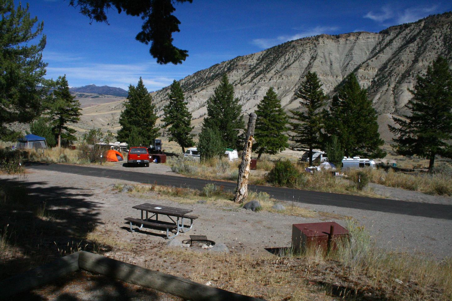 Mammoth Hot Springs Campground Site 76Mammoth Hot Springs Campground Site 76, from above