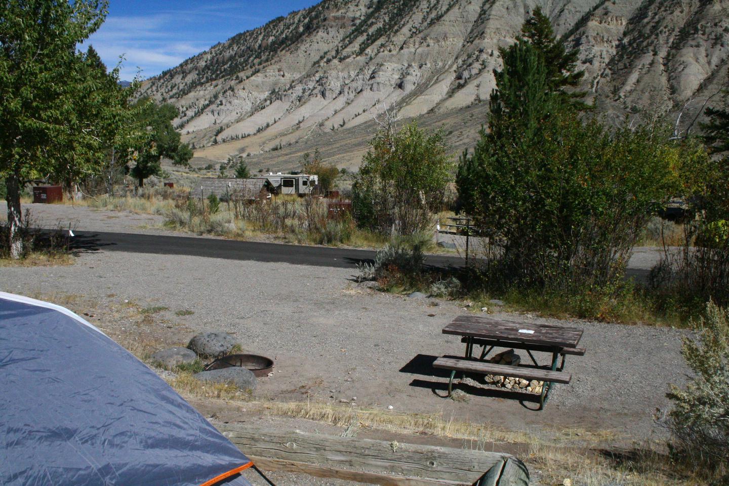 Mammoth Hot Springs Campground Site 82..Mammoth Hot Springs Campground Site 82