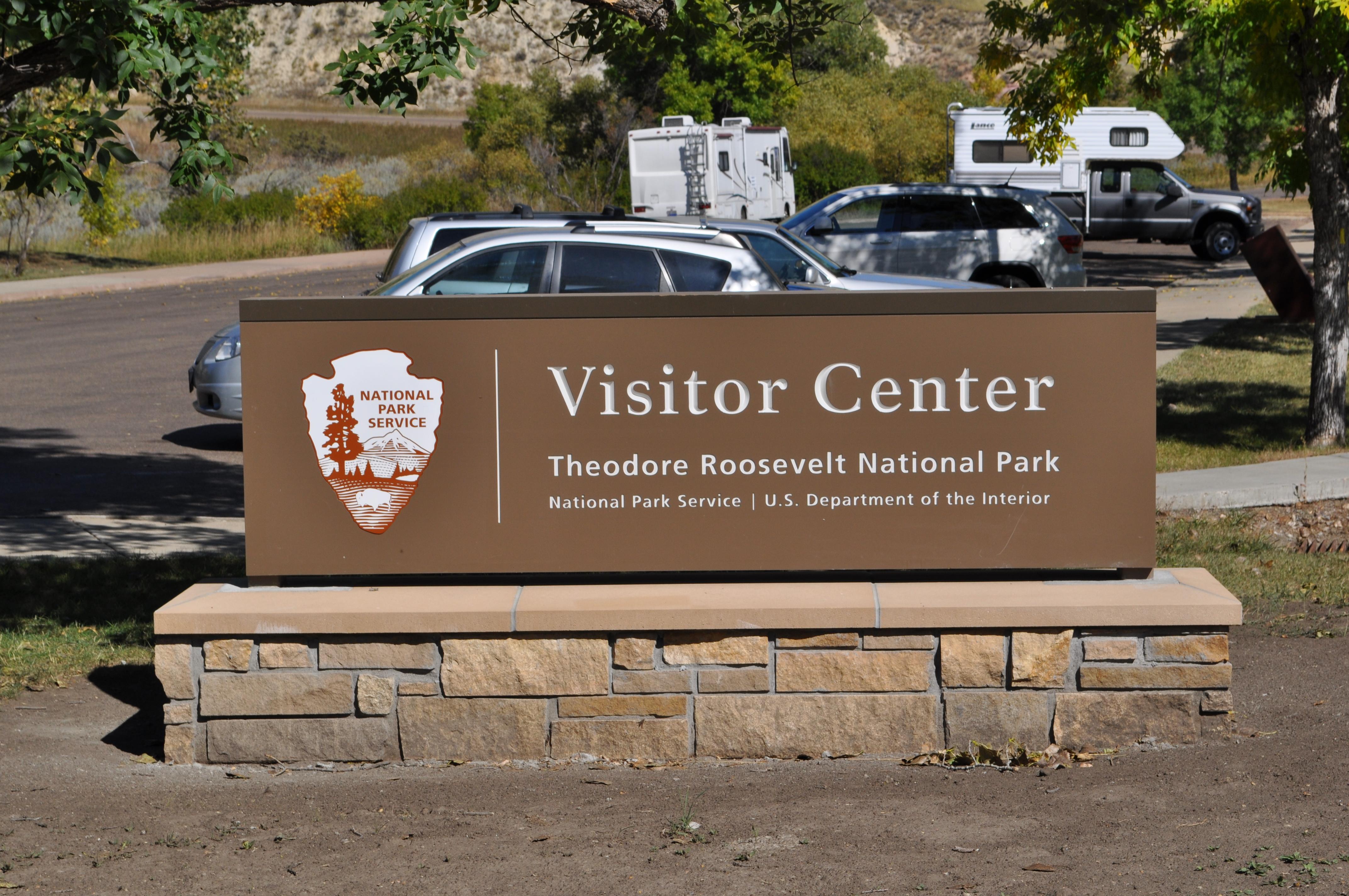Park Sign at Entrance to South Unit Visitor Center
