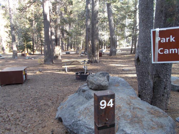 Food locker, picnic table, and fire ringSite 94