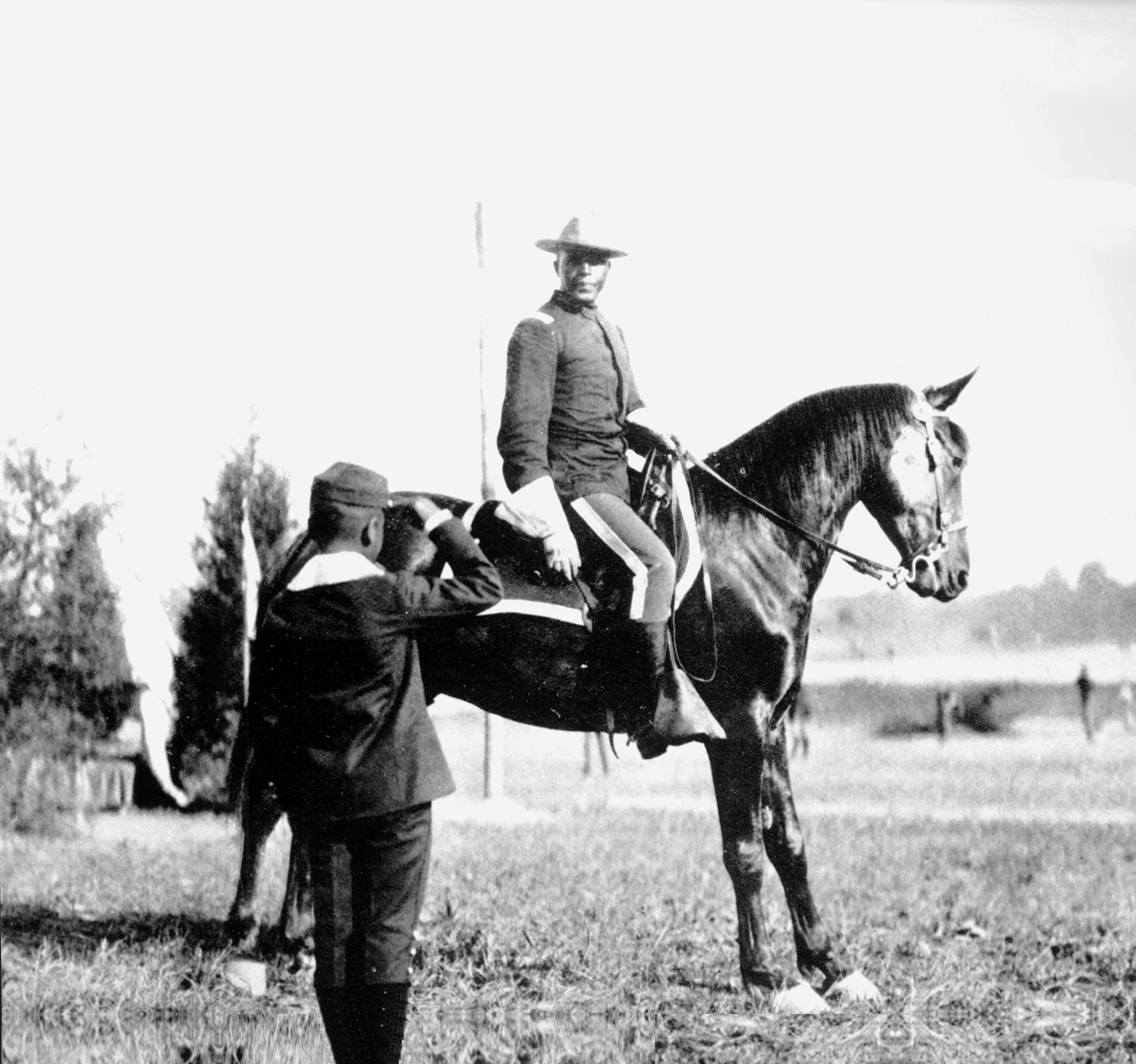 Charles Young on his mount