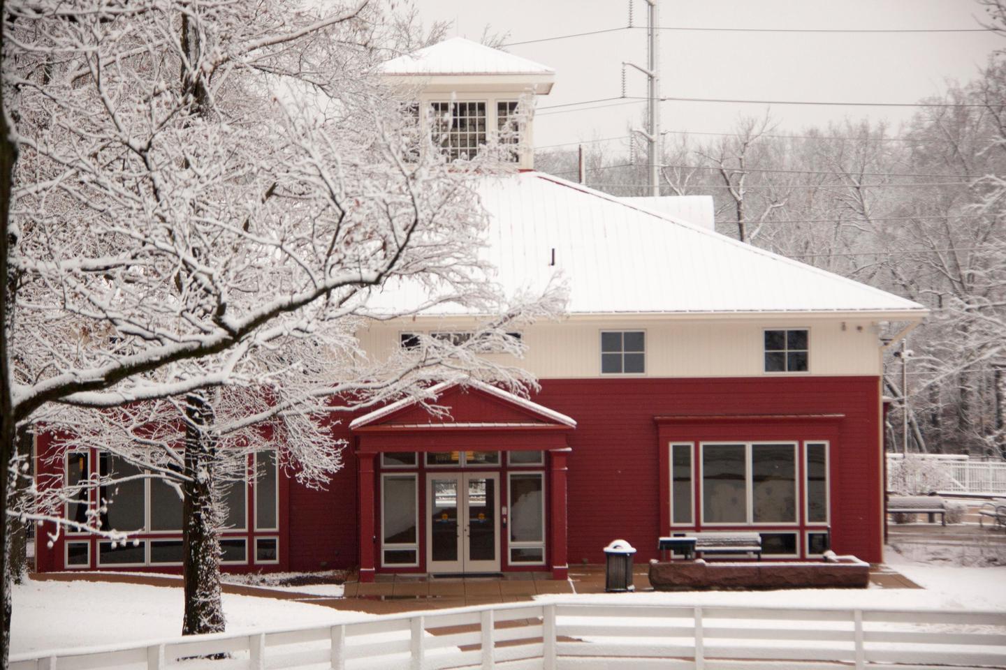 Visitor Center in the SnowVisitor Center at Ulysses S. Grant National Historic Site on a snowy day.