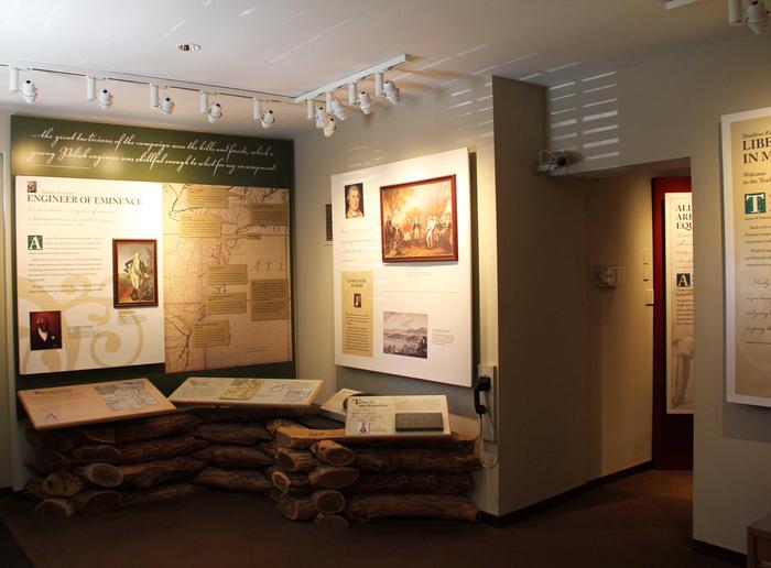 Kosciuszko House - exhibit areaExplore the exhibit area to learn about Polish military engineer Thaddeus Kosciuszko's role in designing fortifications at West Point.