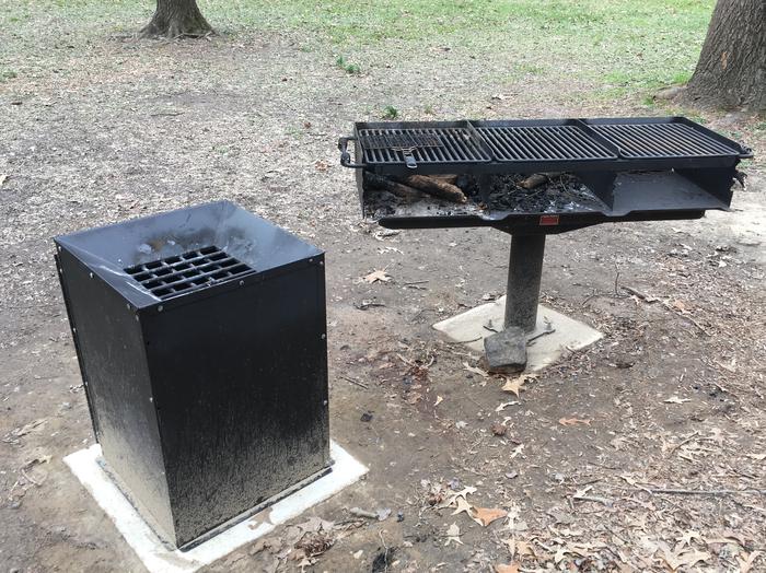 barbeque grillsGrills and ash can available for use at Picnic Grove 6.