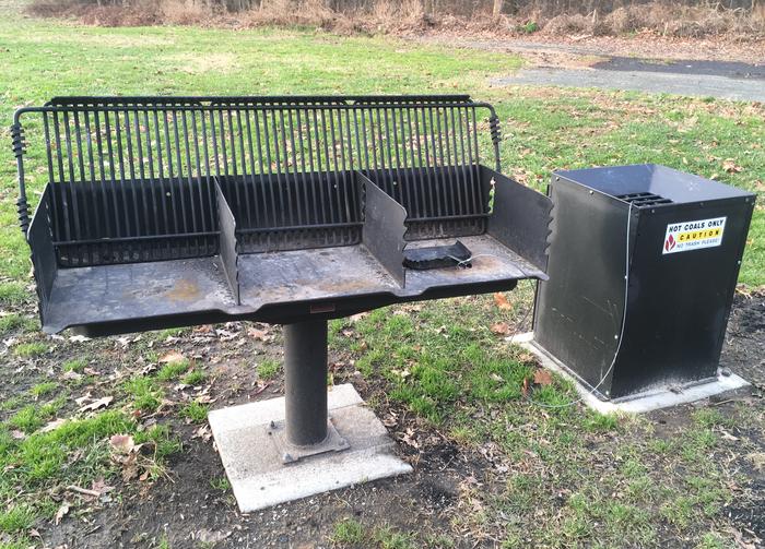 barbecue grillBarbecue grills and ash can available at Picnic Grove 24.